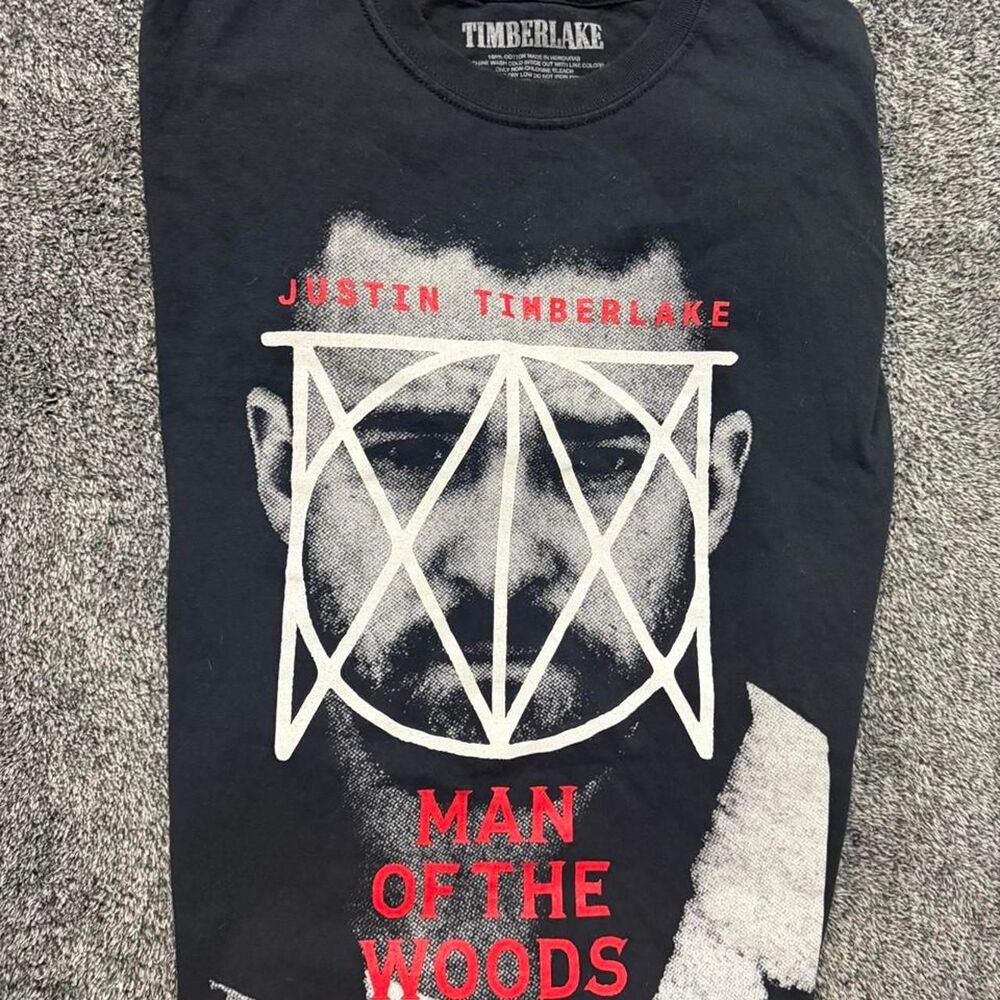 Justin Timberlake Man of the Woods Tour 2018 black graphic tee size xl